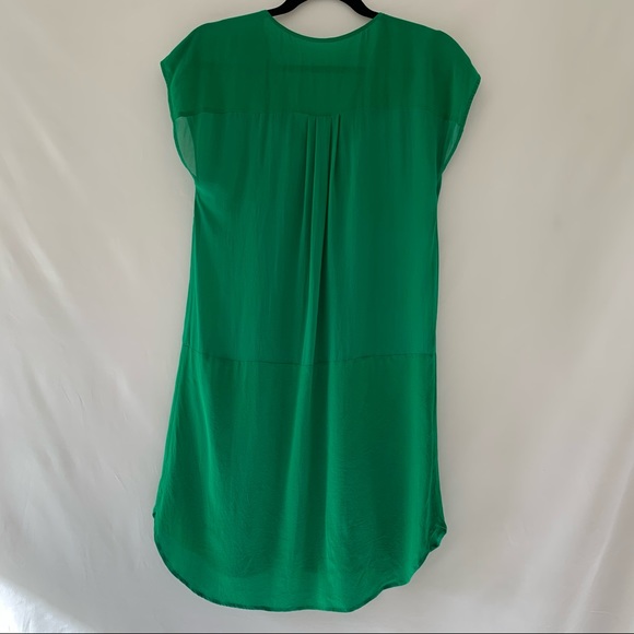 Green Sheer Tunic Button Up Sleeveless Dress S/M - Picture 12 of 16
